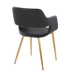 Juego de 2 Sillas de Comedor/Accesorio Margarite, Metal Dorado y Cuero Sintético Negro, Diseño Contemporáneo y Elegante - Product Image 4