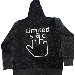 Sweat à capuche zippé en molleton bouclette brodé effet vieilli personnalisé, 100 % coton respirant, écologique, délavé à l'acide, pour homme, style streetwear - Product Image 1