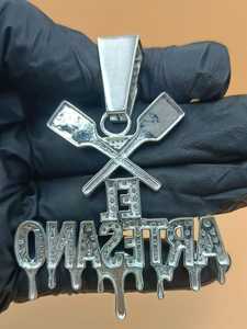 Pendentif personnalisé avec lettres, serti de moissanite VVS, en argent sterling 925, style hip hop pour homme - Product Image 6