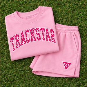 Conjunto Deportivo Casual Personalizado de 2 Piezas para Mujer, con Cuello Redondo y Estampado de Letras con Puntos Rosas - Product Image 6