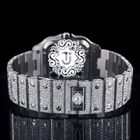 Montre mécanique de luxe en acier inoxydable entièrement sertie de moissanite, fabrication indienne, idéale pour les fêtes, les affaires, le quotidien et la mode – En promotion