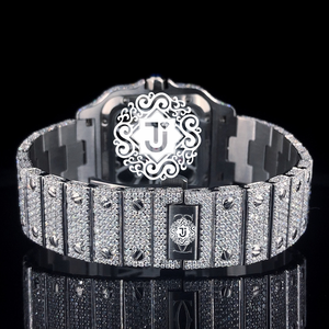 Reloj Mecánico de Acero Inoxidable con Incrustaciones de Moissanita, Fabricación India, de Lujo, para Fiestas, Negocios, Uso Diario, en Oferta - Product Image 5