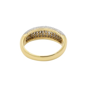 18k Yellow Gold Premium Diamond Dome <b>Ring</b> Handmade Thick Band Dome <b>Ring</b> <b>for</b> <b>Men</b> Women Birthday Gift <b>for</b> Certified Pave Setting - Product Image 5