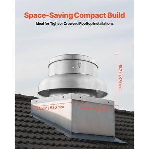 Ventilatore da Tetto in Lega di Alluminio Resistente da 24,8 Pollici, Motore ad Alta Potenza, Ventilatore per Soffitta con Controllo della Velocità Regolabile, 220V OEM - Product Image 6