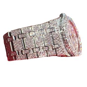 Reloj de Diamantes de Primera Calidad al por Mayor, Reloj de Acero Inoxidable con Cristal de Zafiro para Hombre, Resistente al Agua, con Moissanita, para Fiestas - Product Image 1