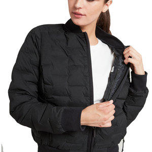 Lightweight Black Varsity <b>Jacket</b> O-Neck Collar Covered Button Closure Windproof Cotton Filling Winter Casual Wear Patchwork - Product Image 3