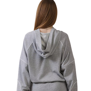 Custom Women's Oversized Pullover Hoodie Lightweight <b>Drop</b> Shoulder Casual Streetwear Hooded Sweatshirt OEM ODM Supplier - Product Image 2