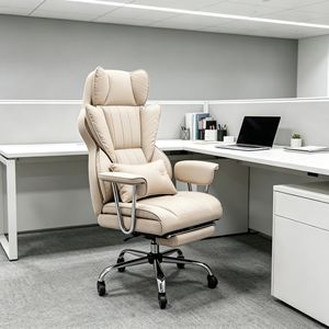 Sedia da Ufficio Contemporanea e Confortevole, Regolabile con Funzione Massaggio, in Alluminio e Rete per Dirigenti - Product Image 1