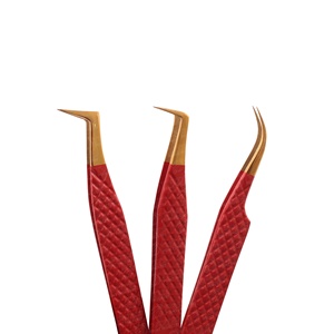 Pinzas de extensión de pestañas de acero inoxidable con etiqueta privada de alta calidad con puntas de fibra de volumen Pinzas de pestañas - Product Image 2