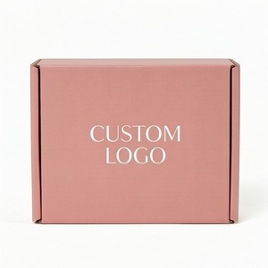 กล่องกระดาษลูกฟูกสีชมพูทรงสี่เหลี่ยมแบบประกอบเองได้ - Product Image 3