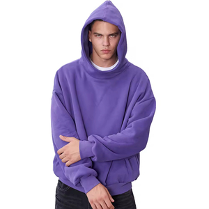 Sweat-shirts à capuche surdimensionnés pour hommes, imprimés sur mesure, double couche, coupe courte et ample, 100% coton, pour l'hiver, ODM - Product Image 6