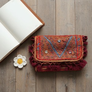 Premium Quality Noorvi Embroidered Mirror <b>Work</b> Clutch <b>Bag</b> Available for Affordable Price from India - Product Image 2