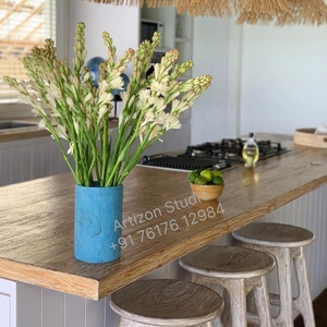 Tendance Art déco résine fleur Vase Unique blanc tourbillon motif moderne décoration de la maison pièce pour les designers d'intérieur - Product Image 4