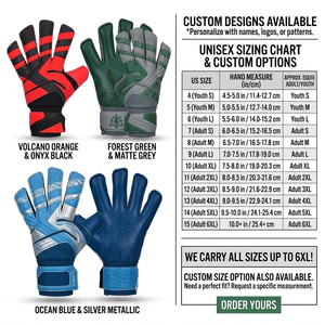 Guantes de Portero Naranja y Negro con Palma de Látex de Alto Agarre, Equipo de Entrenamiento de Fútbol, Guantes con Protección para los Dedos, Fabricante de Pakistán - Product Image 2