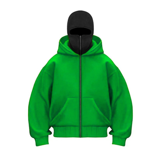 Custom Winter Balaclava Hoodie OEM Oversized Streetwear Pullover Wholesale Heavyweight Cotton <b>Velour</b> Waterproof <b>Sweatshirt</b> Men - Product Image 6