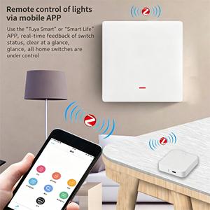 สวิตช์ไฟอัจฉริยะ สวิตช์ติดผนังอัจฉริยะ ควบคุมผ่านแอป Zigbee 1-3 ช่อง ไม่ต้องใช้สายนิวทรัล พร้อมแผงสีขาวและสีเทา - Product Image 3