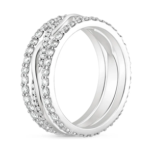 Anillo de Eternidad Brillante de Plata de Ley 925 Chapado en Oro con Moissanita para Mujer, Joyería Fina para Boda y Colección de Regalos - Product Image 4