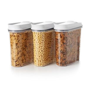 <b>Plastic</b> Cylinder Food <b>Storage</b> <b>Containers</b> Flip Top Lids Airtight Stackable <b>Large</b> Capacity Freshness Preservation Modern Portable - Product Image 4
