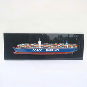 Escultura de Pared Decorativa para Oficina, Diseño de Buque Portacontenedores COSCO, de Madera China Hecha a Mano, Estilo Moderno - Product Image 1