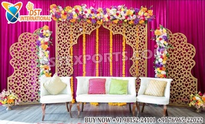 Moroccan Style Laser Cut Panels For Henna Night Decor Vibrant Sangeet Stage <b>Backdrops</b> Colourful Jali Design Metal <b>Frame</b> Setup UK - Product Image 5
