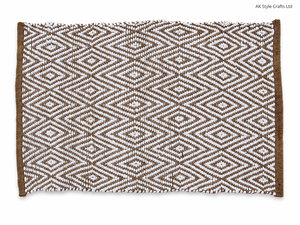 Modern Jute Floor <b>Mat</b> Jacquard Handmade Geometric Rectangle Non Slip Eco Friendly Pet Friendly for Home Office Entry Hall - Product Image 5