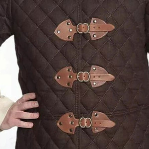 Wholesale Medieval Brown Quilted Cotton Thick Padded Gambeson Aketon Coat Vest For LARP Cosplay SCA Costumes - Product Image 3