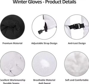 Skiing Snow <b>Gloves</b> Cotton Fingers <b>Warm</b> Extreme Cold Weather Palm Anti Slip Abrasion Resistance High Speed Outdoor Activities Des - Product Image 3