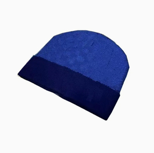 Bonnet unisexe bleu de qualité supérieure 2026, 100 % acrylique tricoté, avec blocs de couleur, décontracté, pour l'hiver, pour adultes, 56-58 cm - Product Image 1