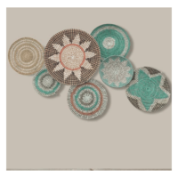 Decoración Boho de Seagrass para Colgar en la Pared, Hecha a Mano con Material de Seagrass Trenzado para Exhibición y Decoración de Arte Mural, Hecho en Vietnam