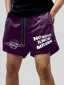 Ensemble T-shirt et short pour homme en jersey noir, style streetwear, avec imprimé graphique sur le devant, short à taille élastique, tenue décontractée d'été - Product Image 5