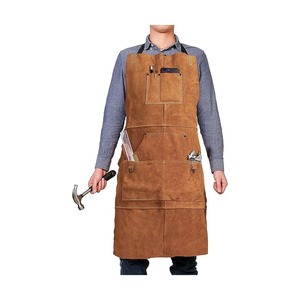 Tablier en cuir véritable à bretelles croisées - Uniforme professionnel pour restaurants et bars - Product Image 2