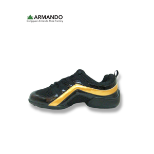 Chaussures de danse jazz OEM pour enfants et adultes, en maille et cuir verni, semelle fendue, à lacets, logo personnalisé, petit MOQ, fabricant - Product Image 6