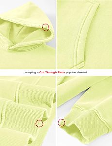 Sudadera con capucha para mujer urbana, oversize, con efecto desgastado, lavado vintage, descolorida y rasgada, estilo streetwear, con logotipo personalizado, estilo grunge, de tejido grueso, casual - Product Image 5