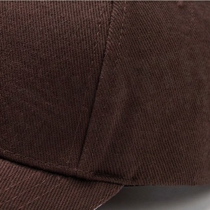 Casquette de baseball marron à 6 panneaux, réglable, unisexe, en sergé de coton, couleur unie, décontractée pour adultes - Product Image 5