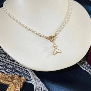 Collar de Perlas de Agua Dulce de 14K de Moda de Lujo para Xiaomi, Cadena de Clavícula con Forma de Arroz Ligero para Mujer - Product Image 4