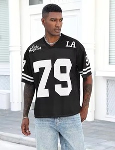 Custom Mesh Jersey Oversized Streetwear Shirt Leopard Print Number 79 Graphic <b>Hip</b> Hop Fashion Los Angeles V-Neck Short Top - Product Image 2