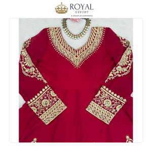 Collection de costumes de luxe au design accrocheur en faux georgette avec broderie de fils et travail de sequins, style pakistanais - Product Image 2