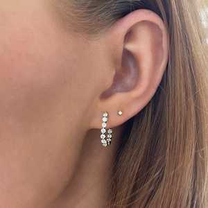 Lab Grown Diamond Huggie <b>Hoop</b> <b>Earrings</b> 14k 18k <b>Solid</b> Gold F VS Double Sided Gold Plated Party Everyday Luxury Jewelry Women - Product Image 5