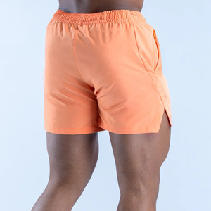 Pantalones Cortos Deportivos para Hombre, Diseño Personalizado OEM, Color Ámbar, Cintura Elástica con Cordón Ajustable, para Gimnasio y Uso Casual - Product Image 2