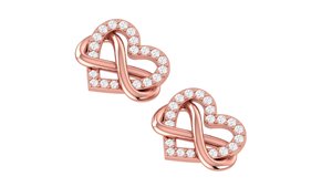 14k 18k Natural Round Diamond Heart <b>Stud</b> <b>Earrings</b> Fine Jewelry Luxury Solid <b>Gold</b> Heart <b>Studs</b> For Women Gift Wholesale Supplier - Product Image 5