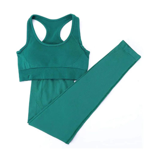 Conjunto de Yoga sin Costuras para Mujer Tallas Grandes, Leggings de Cintura Alta Acanalados y Sujetador Deportivo, Ropa Deportiva para Gimnasio - Product Image 6