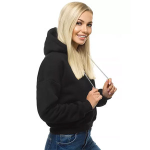 Sudadera con Capucha para Mujer, Color Sólido, 100% Algodón, Forro Polar, Secado Rápido, Transpirable, con Cordón Ajustable - Product Image 2