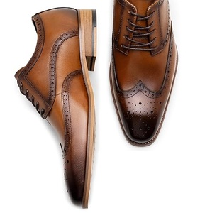 Zapatos de Vestir Formales para Hombre, de Piel Sintética Marrón de Lujo, Hechos a Mano, con Cordones, para Bodas y Fiestas - Product Image 4