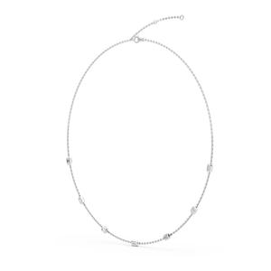 Collier chaîne avec diamant de laboratoire taille émeraude 1,10 CTW, serti clos en or rose 9K, bijoux fins, 18 pouces - Product Image 3