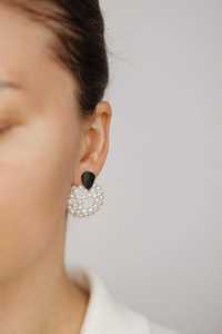 Beaded Pearl Wreath Hoop Earrings With <b>Abalone</b> <b>Shell</b> Stud Earrings Bridal Gift For Women - Product Image 4