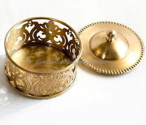 Caja de almacenamiento decorativa de latón-Quemador Loban, Dhoop Dhuni, Tealight, multiusos-de ARTISAN CRAFT - Product Image 2