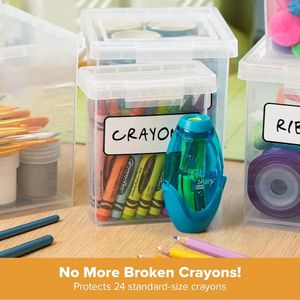 Konnect 2-Pack Clear Plastic Storage Containers with Lids Stackable Nesting Organizer <b>Boxes</b> <b>Small</b> Size - Product Image 3