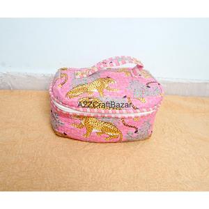 Sac de voyage écologique en coton pour cosmétiques, avec poignée souple, grande capacité, fermeture éclair étanche - Product Image 3