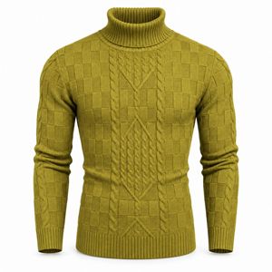 Suéter de Cuello Alto para Hombre, Diseño de Moda, Poliéster/Algodón, Paneles de Punto Trenzado, Invierno, Tejido Premium, Fabricación OEM - Product Image 1