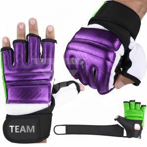 Gants de boxe et MMA en cuir PU, personnalisables avec logo, pour l'entraînement, anti-humidité, fermeture auto-agrippante, haute qualité pour sac de frappe lourd - Product Image 2
